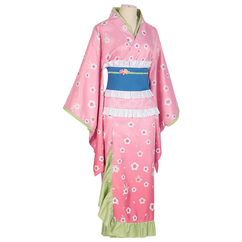 Kanroji Mitsuri Cosplay Costume Women Pink Kimono Party Carnival - zzcosplay