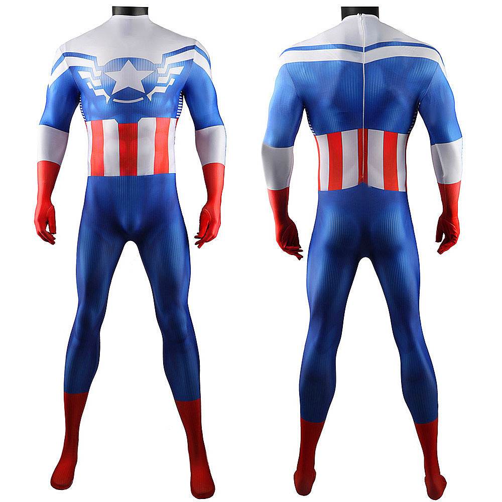 Captain America Winter Soldier Cosplay Costume Jumpsuit Zentai Party Carnival - zzcosplay