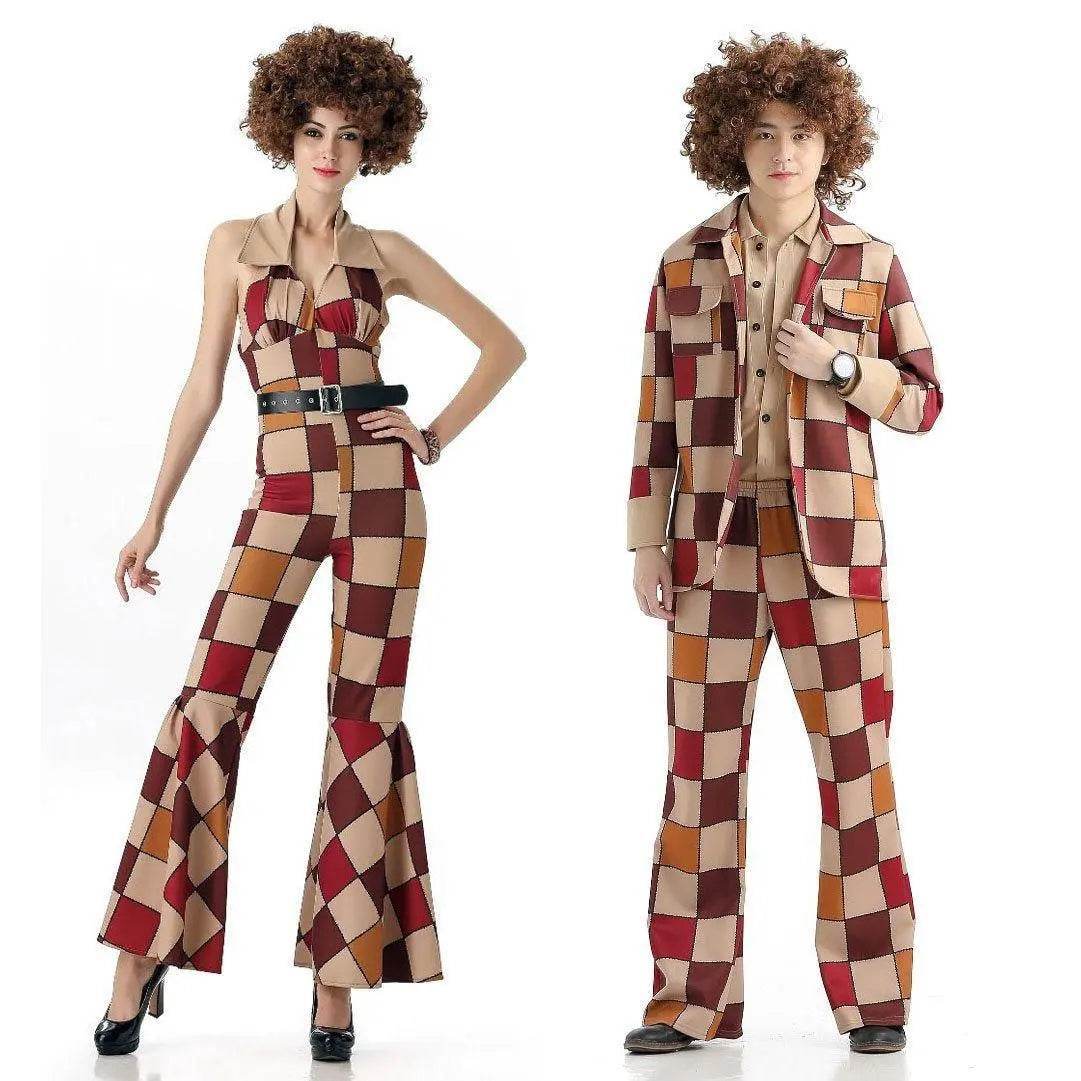 1920s Disco Stage Masquerade Fancy Dress Costumes Halloween For Women Men Leisure Suit - zzcosplay