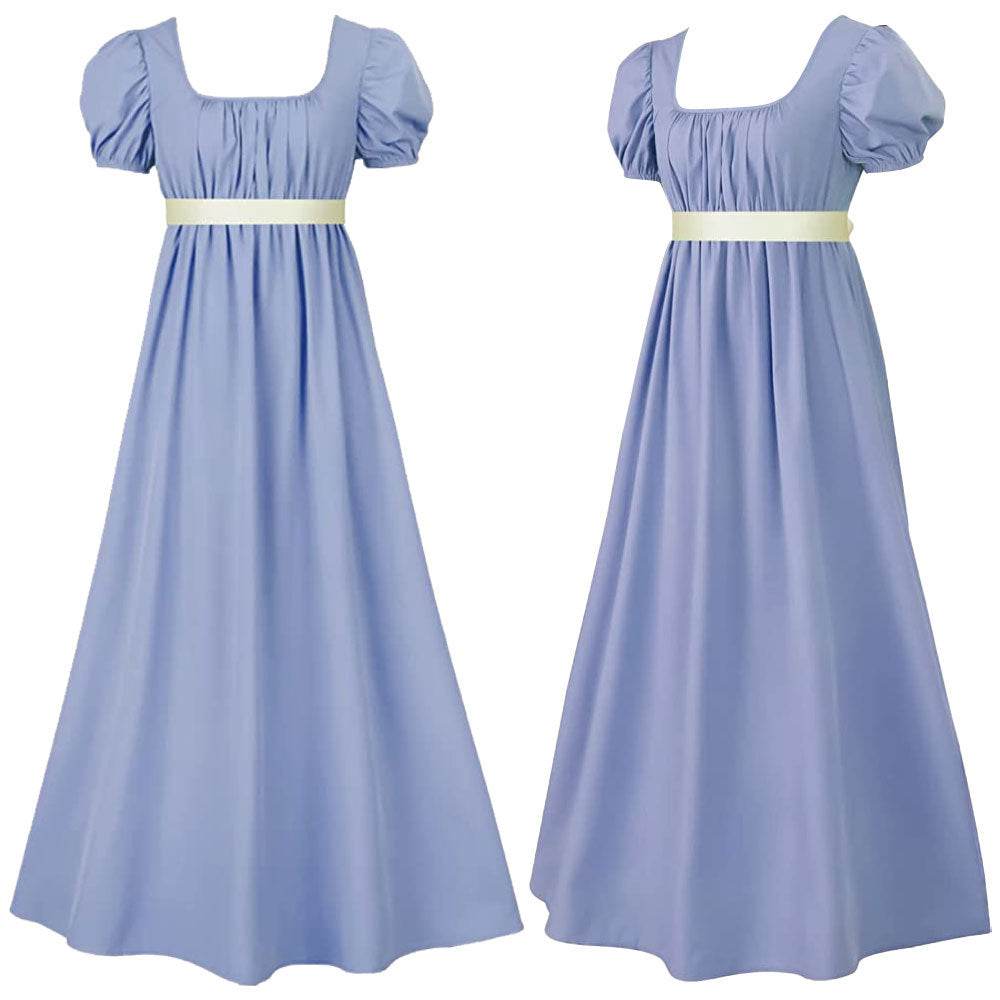 Bridgerton cosplay costume vintage regency Victorian tea dress - zzcosplay