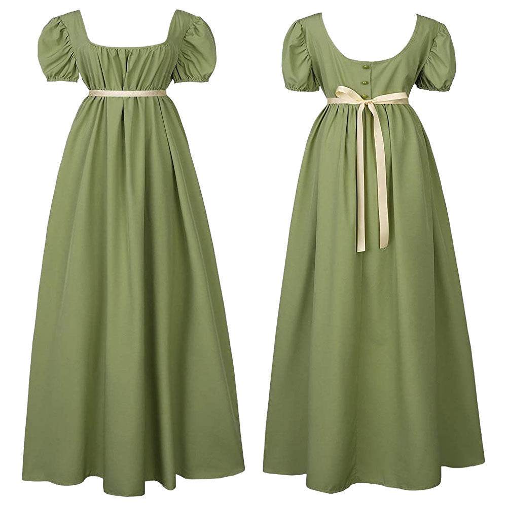 Bridgerton cosplay costume vintage regency Victorian tea dress - zzcosplay