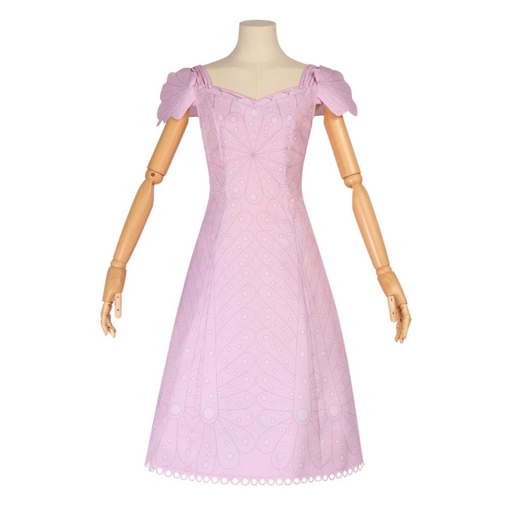 Wicked Glinda Women Pink Short Dress Outfit Carnival Cosplay Costume - zzcosplay