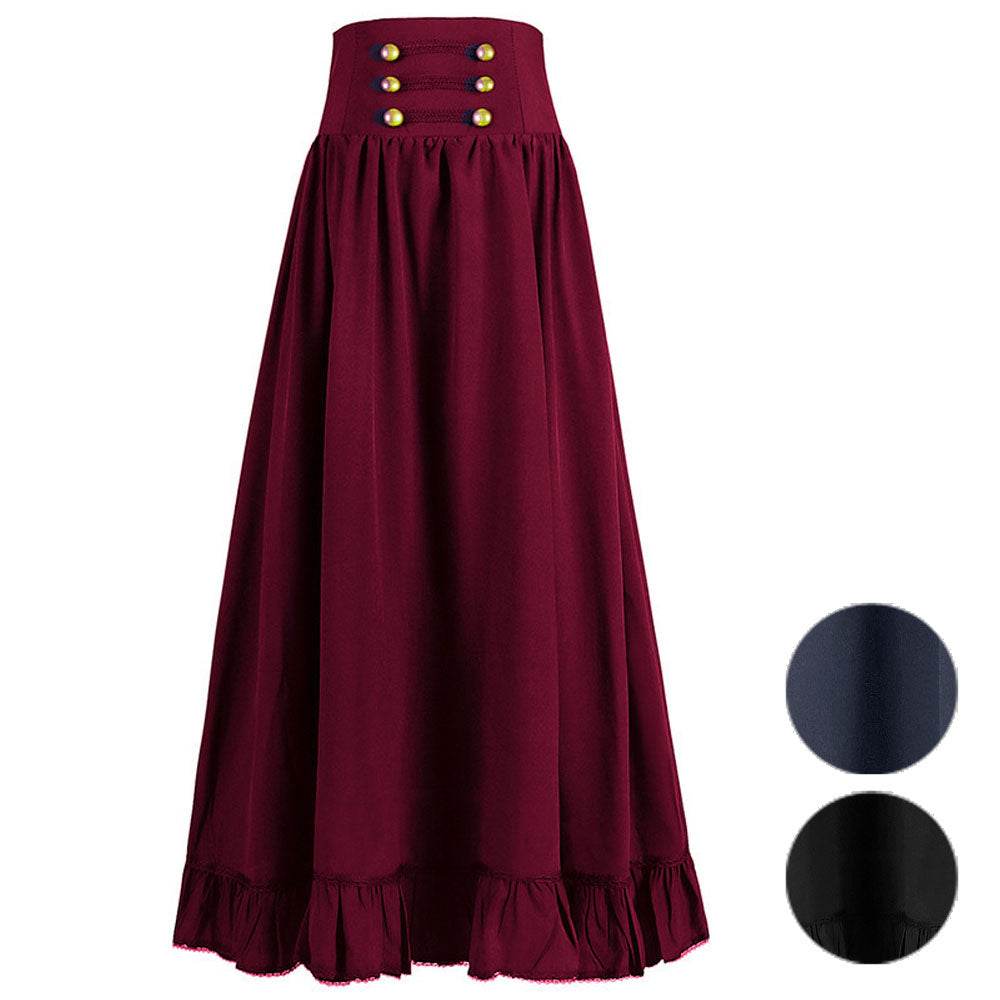 Medieval Women's Retro Style Waist Dance Skirt Dress - zzcosplay