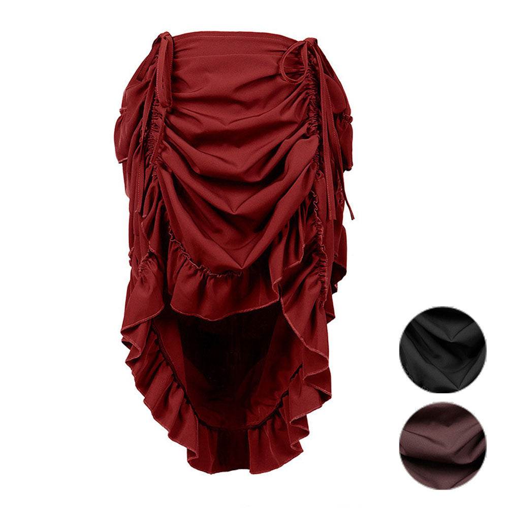 Medieval Women's Retro Style Drawstring Waist Dance Skirt Dress - zzcosplay