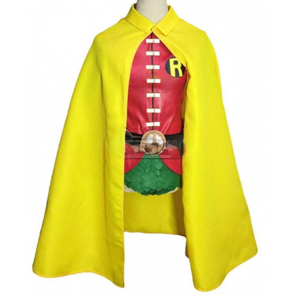 DC Teen Titans Robin Cosplay Anime Costume Halloween For Adult Full Set With Cape - zzcosplay