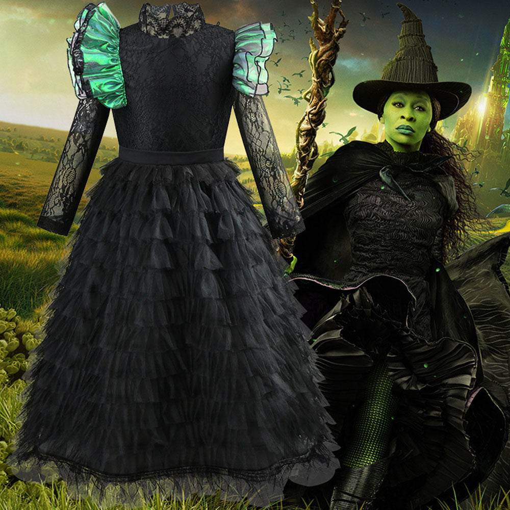 Wicked Black lace dress Halloween holiday party dress - zzcosplay