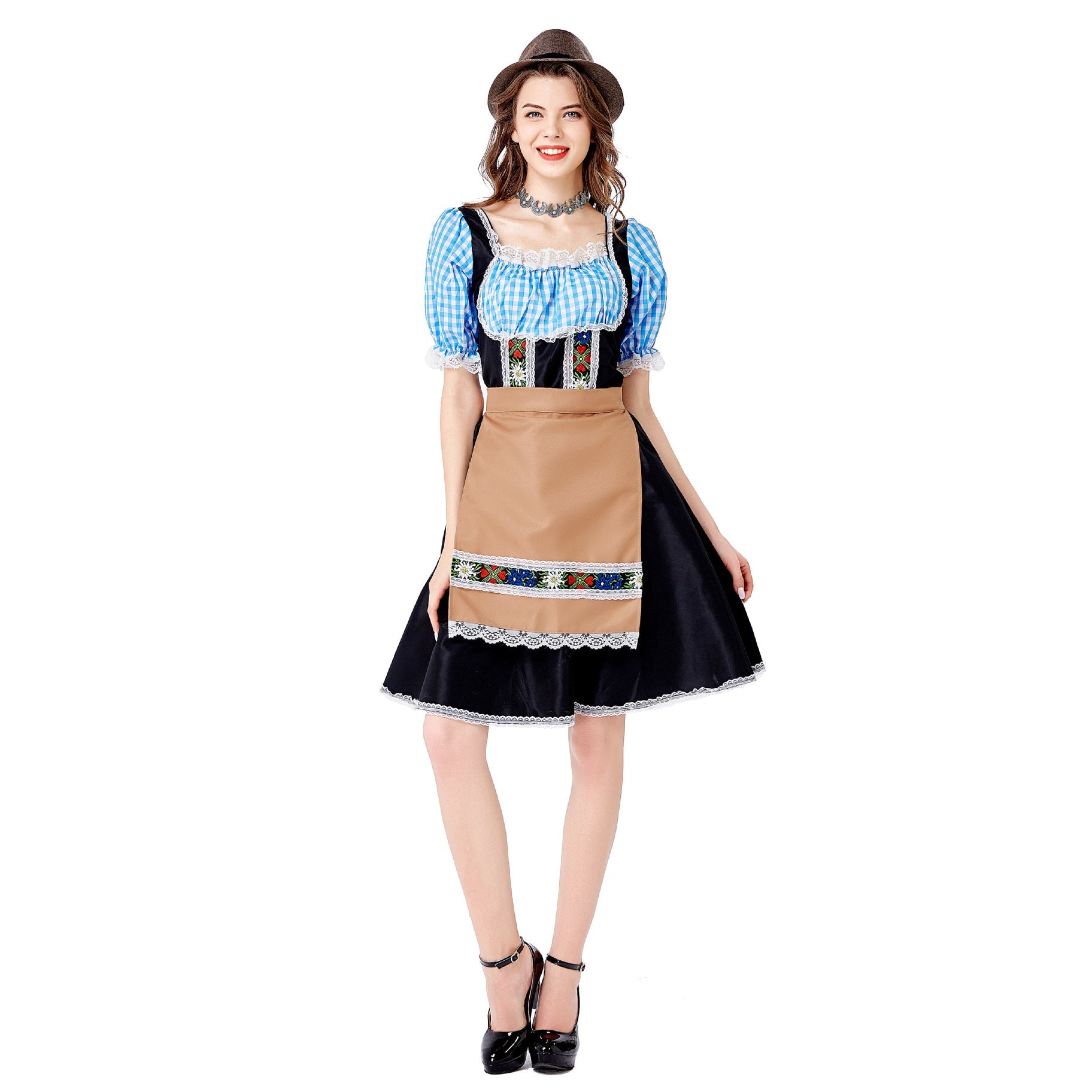Women Oktoberfest Costume Bavarian Maid Party Dress Carnival Halloween - ZZCOSPLAY