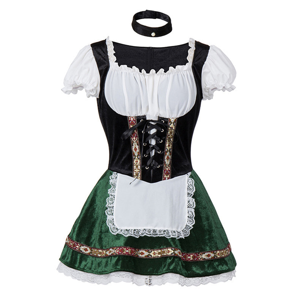 Oktoberfest Costume Women German Bavarian Beer Girl Dirndl Dress Carnival Halloween - ZZCOSPLAY