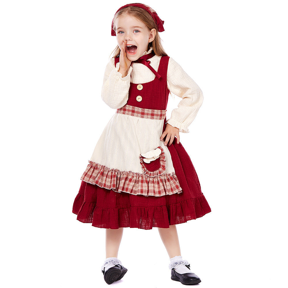 Kids The Little Match Girl Maid Oktoberfest Costume Dress Halloween - ZZCOSPLAY
