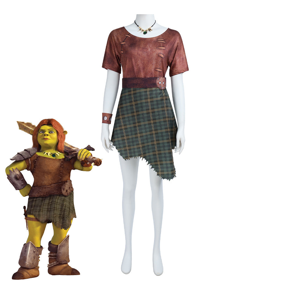Shrek 5 Fiona Orc Cosplay Costume Halloween Dress Outfits for Women - ZZCOSPLAY