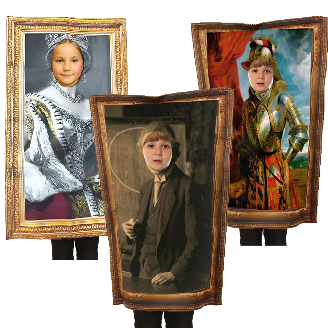 Funny spoof murals Costume Mona Lisa French girl Einstein Marie Curie King Queen Victoria Knight - ZZCOSPLAY