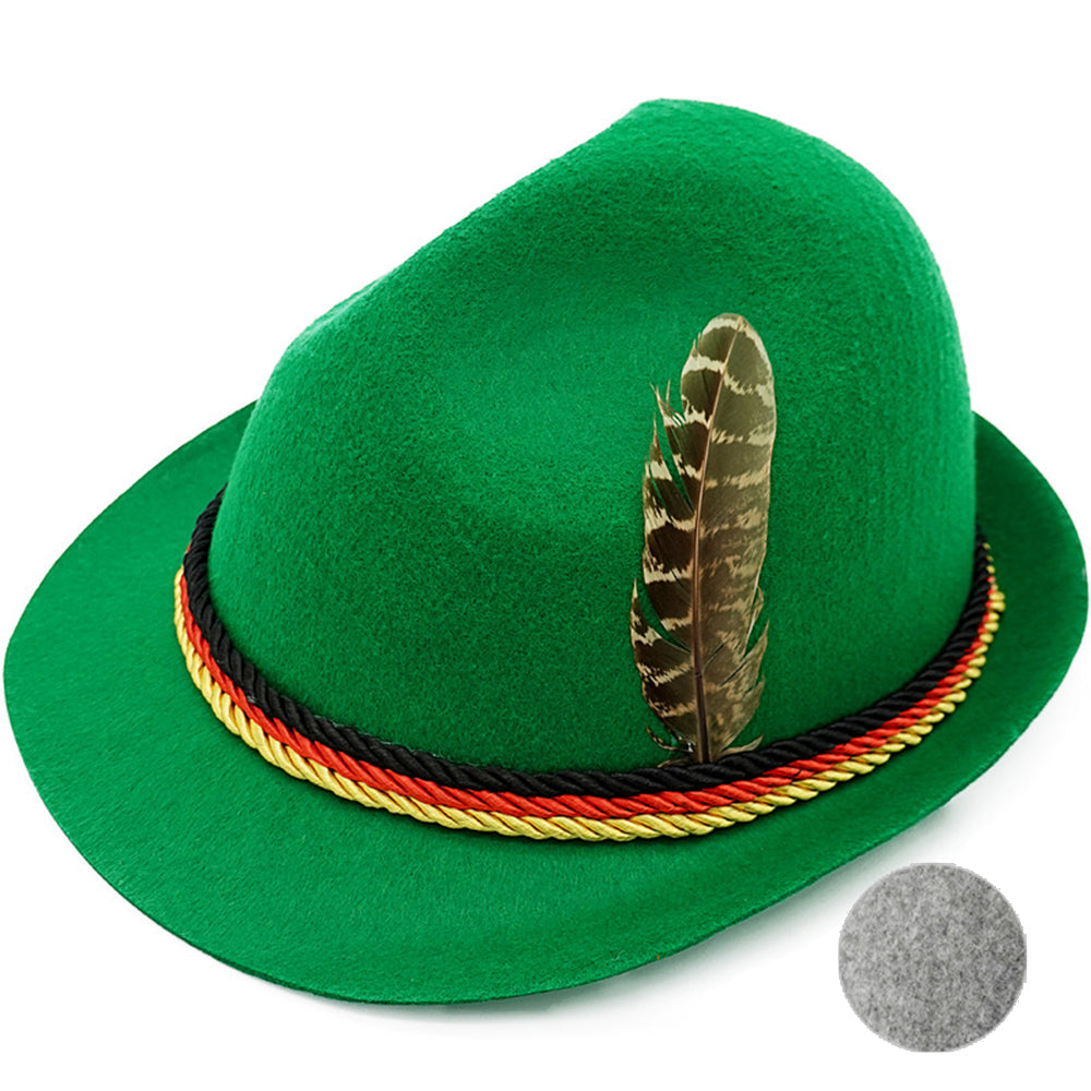 Munich beer German Alpine Panama Jazz Feather Hat Halloween - ZZCOSPLAY