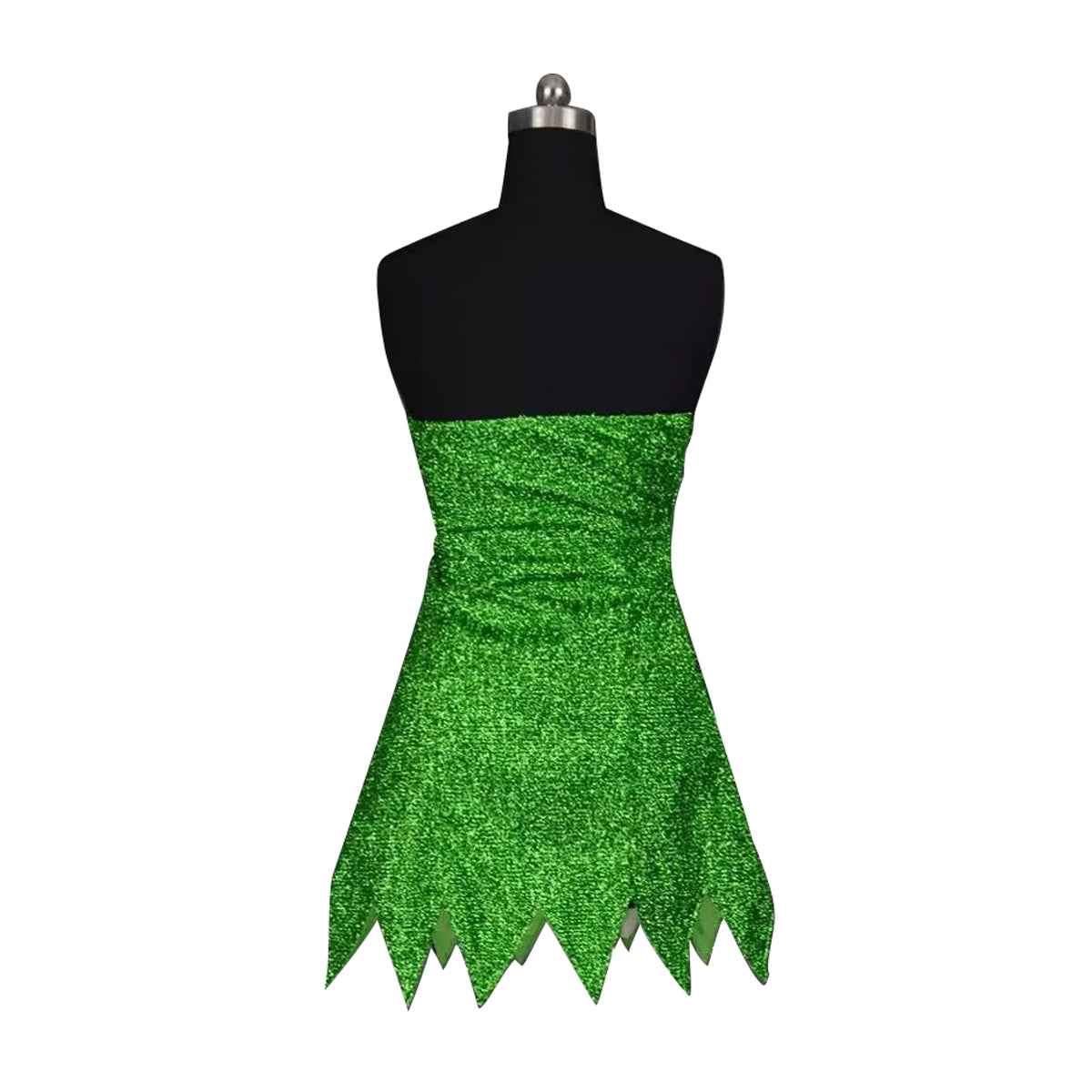 Mischievous Fairy Tinkerbell Costume Green Sequin For Adult
