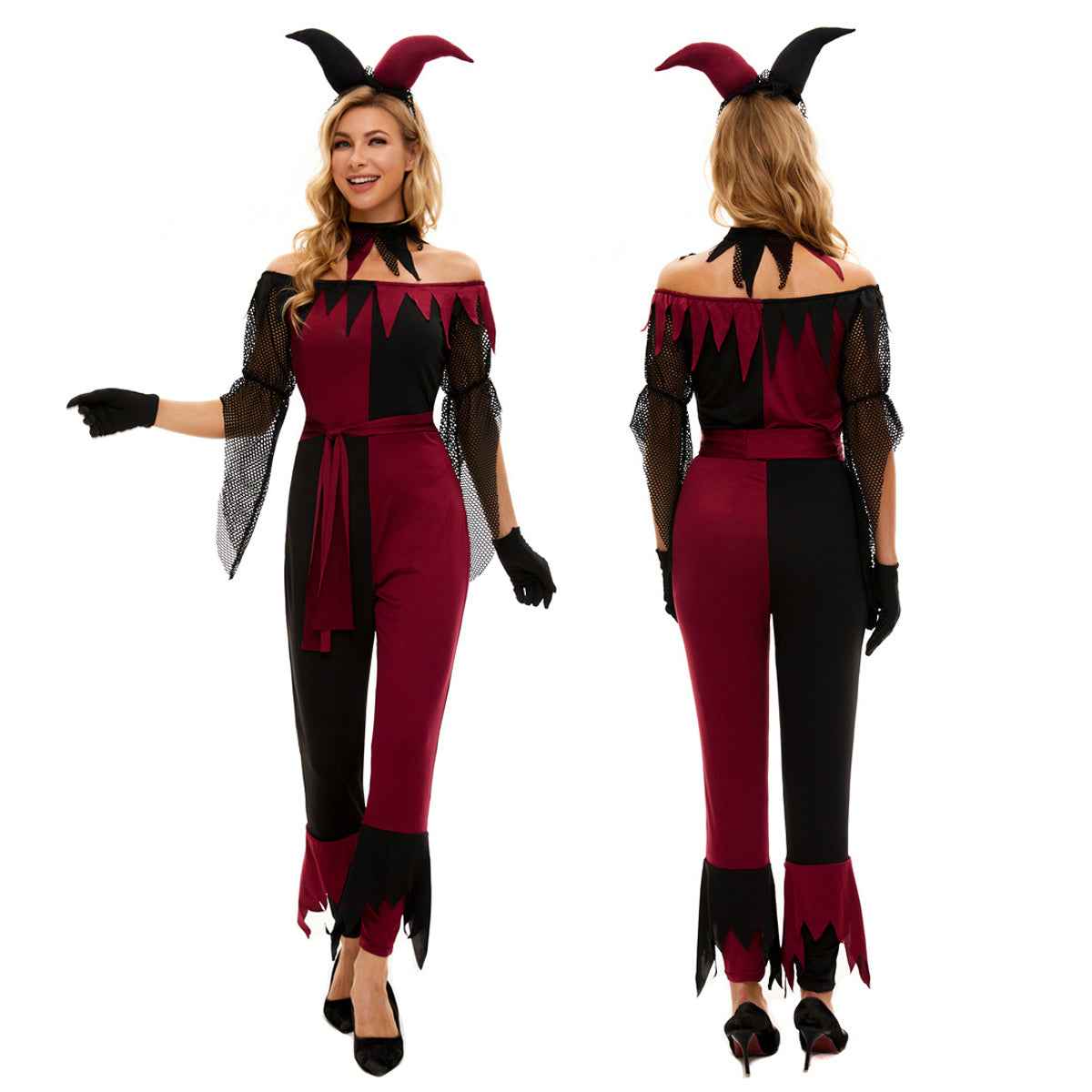 Suicide Squad Psycho Jester Clown Costume For Women Halloween