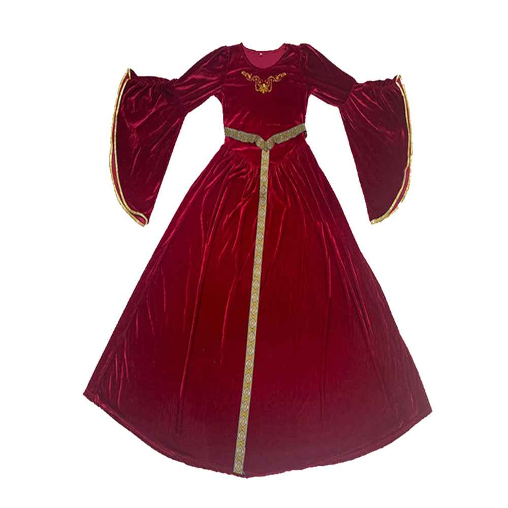 Ankola Halloween Medieval Princess Bell Sleeves Vintage Dress for Women Party