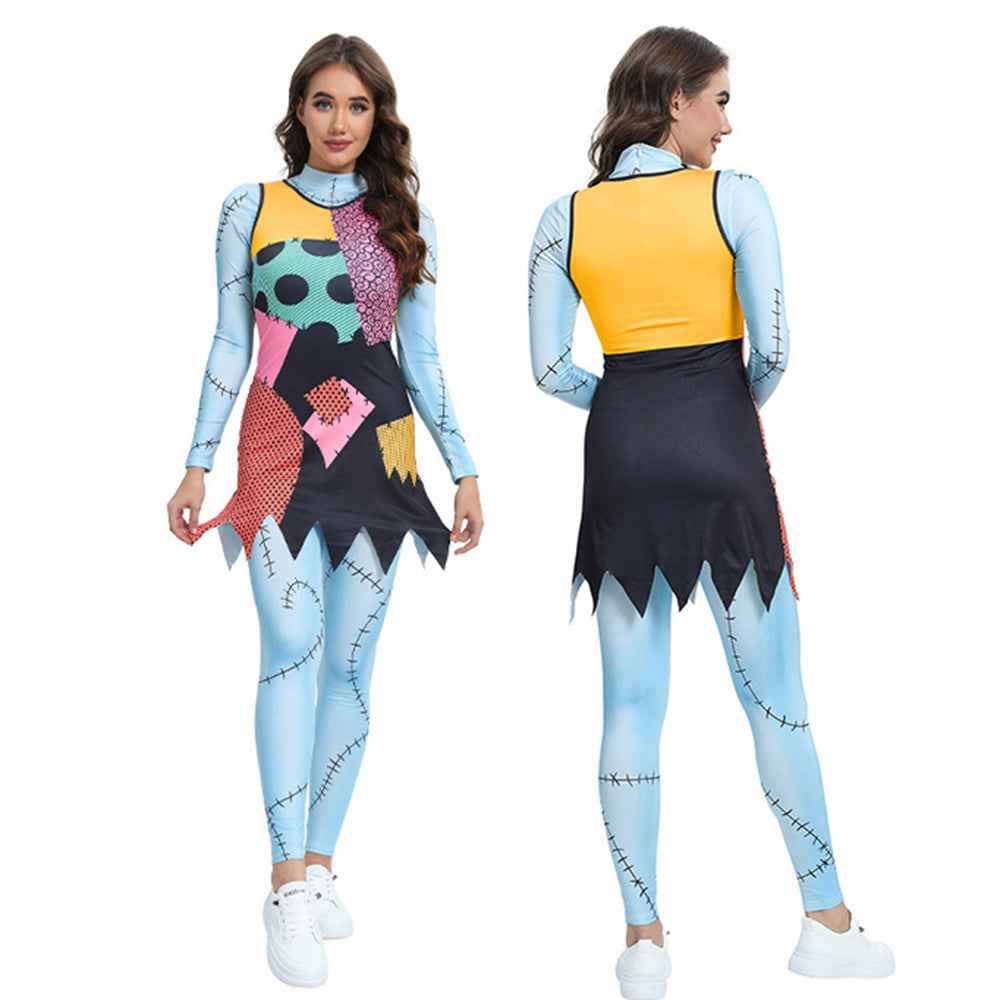 Halloween costume Christmas Nightmare cosplay Sally Jumpsuit dress