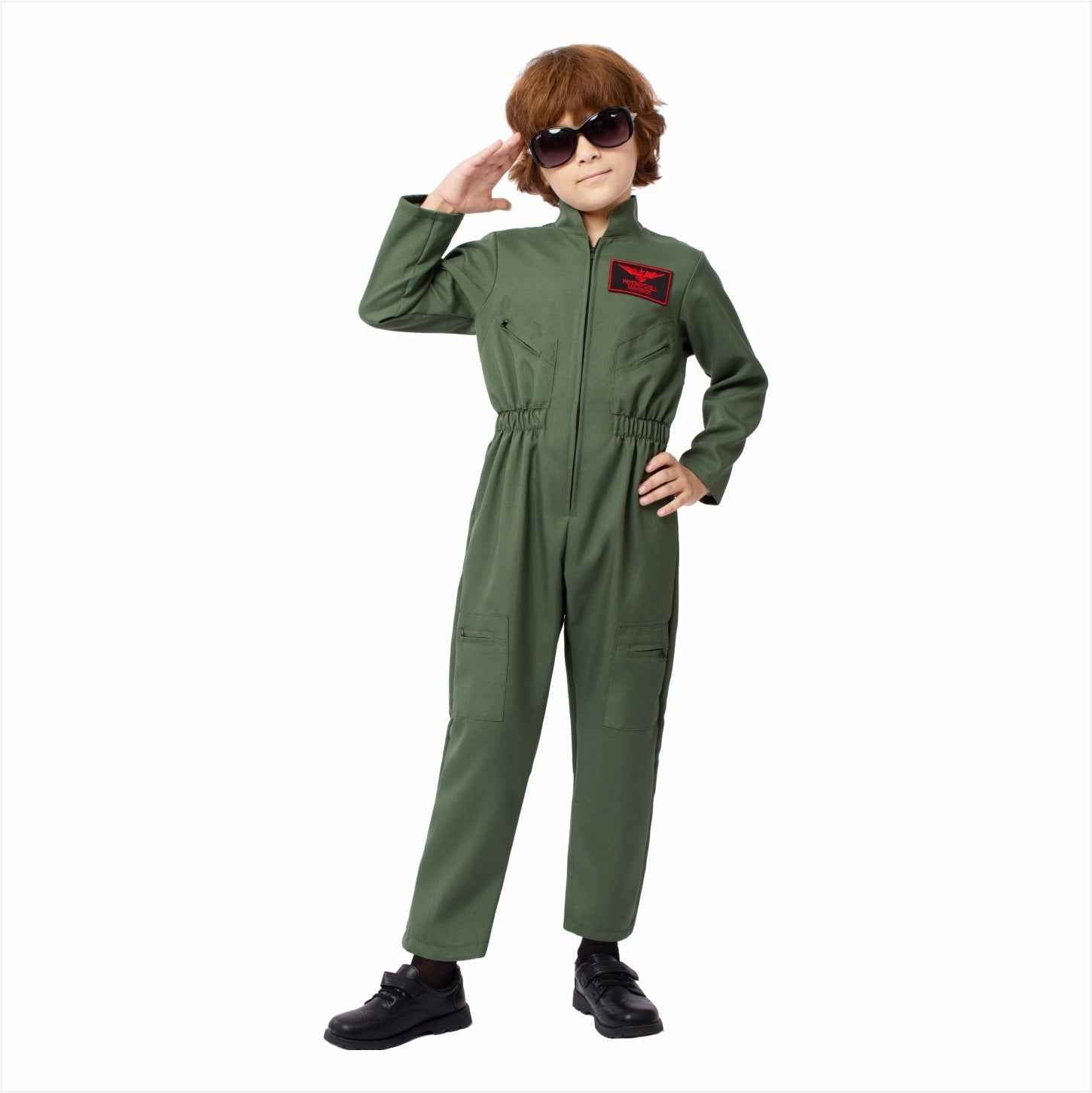 Fighter Pilot Costume Kids Air Force Flight Suit Dress Up for Halloween