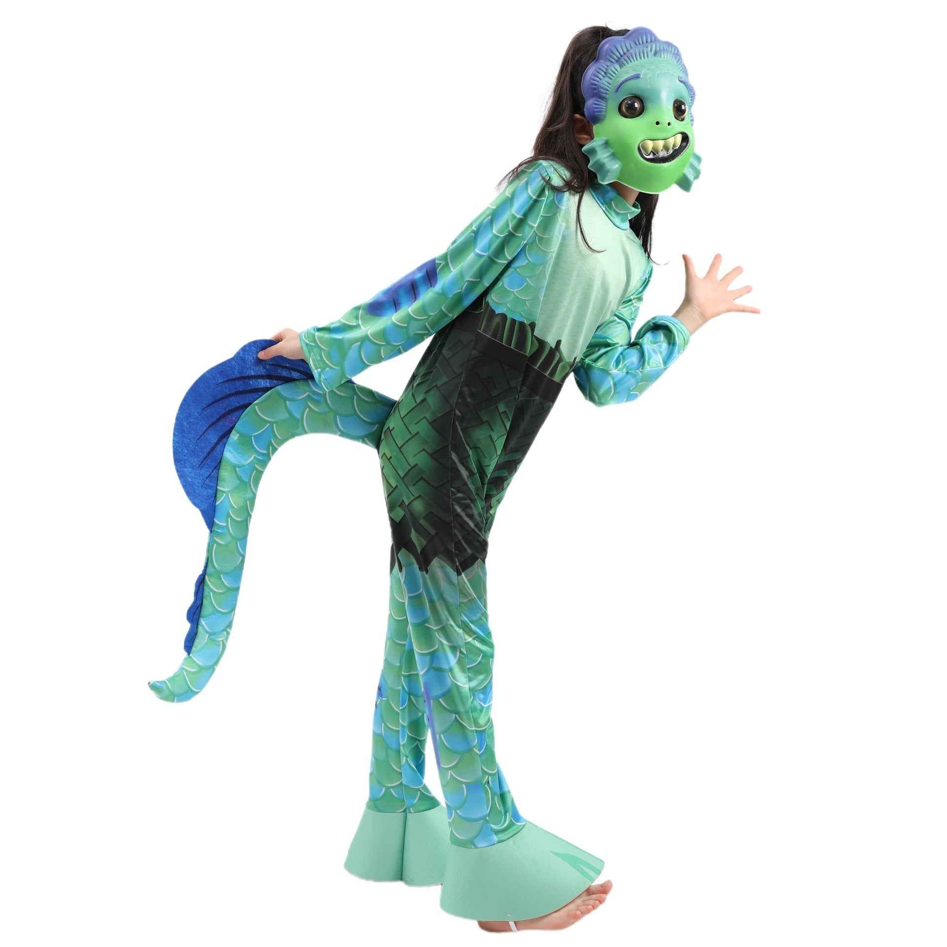 Kids Luca Alberto Sea monster Costume with Mask Halloween