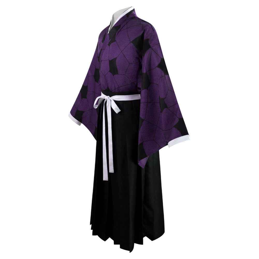 Anime Demon Kokushibou Cosplay Costume Role Cloak Outfit Uniform