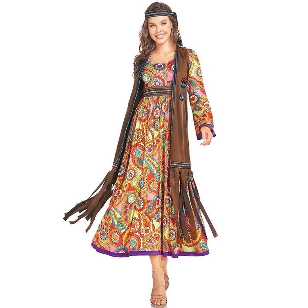 60-70s Retro Disco Hippie Halloween Costume Carnival Ballroom Performance Costume - zzcosplay