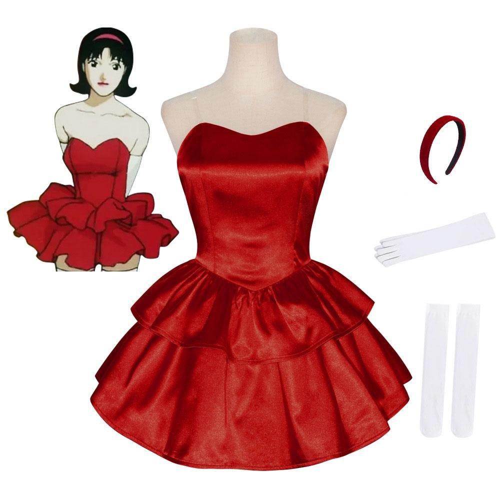 70s Perfect Blue Mima Kirigoe Cosplay Costume Red and Pink Dresses for Women - zzcosplay