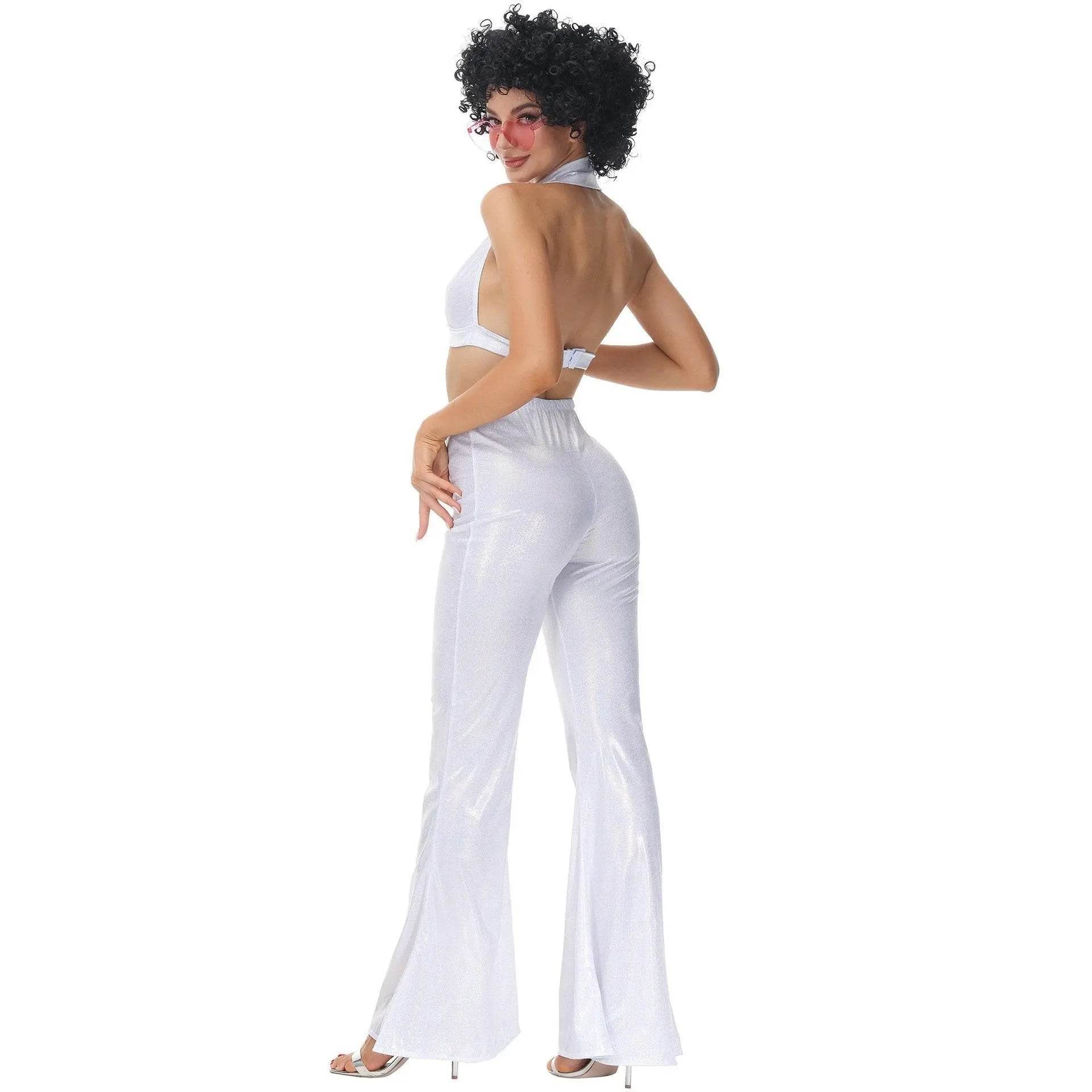 80s Retro Disco Costumes Fancy Dress Cosplay Halloween Outfit For Female - zzcosplay