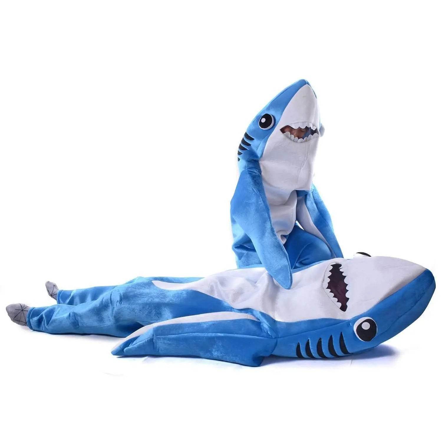 Adult Animal Shark Costumes Funny Fleece Onesie Outfit Jumpsuit Halloween - zzcosplay