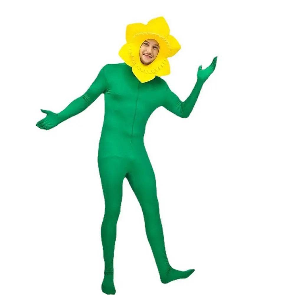 Adult Man Sunflower Funny Jumpsuit Cosplay Stage Performance Costume - zzcosplay