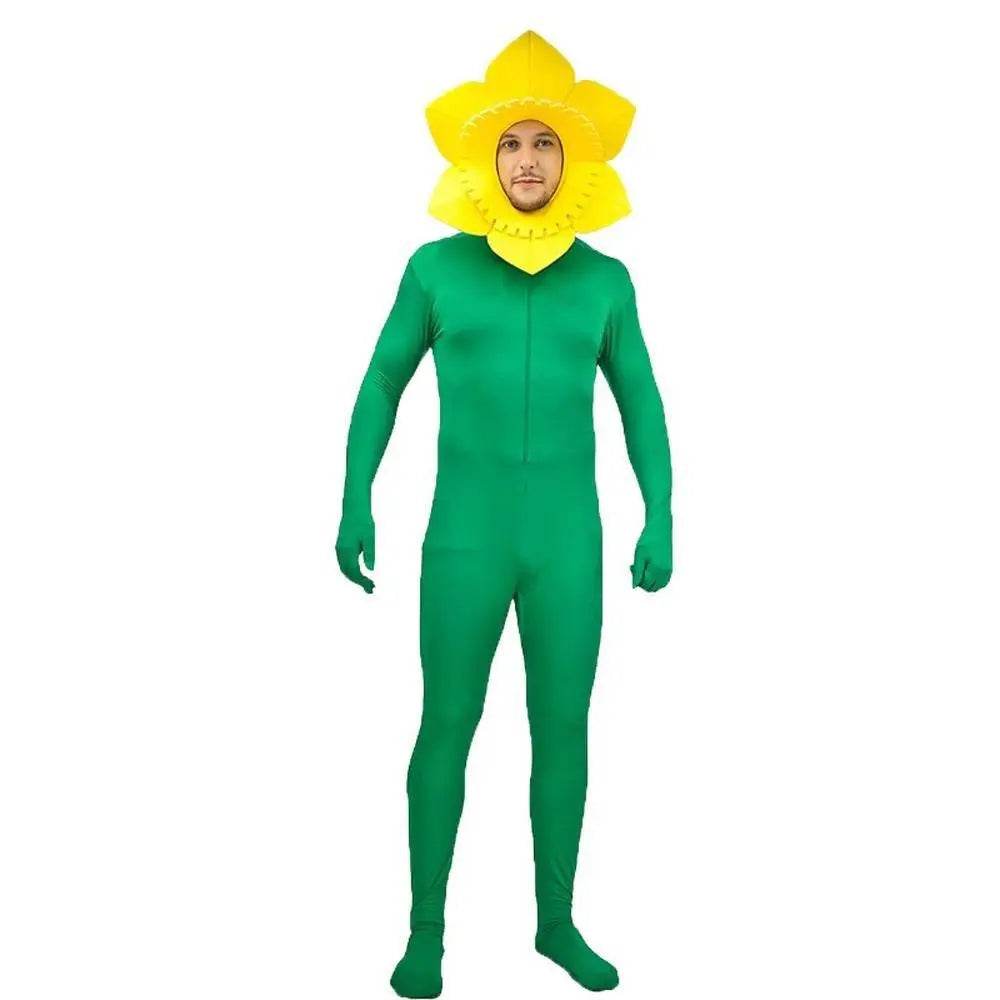 Adult Man Sunflower Funny Jumpsuit Cosplay Stage Performance Costume - zzcosplay