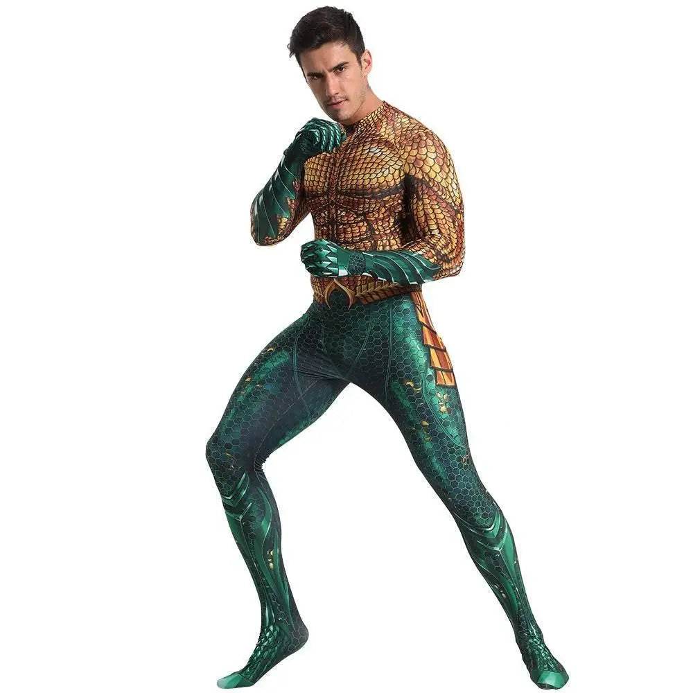 Aquaman 2 Costume Arthur Cosplay Bodysuit Halloween Fancy Cosplay Carnival Suit - zzcosplay