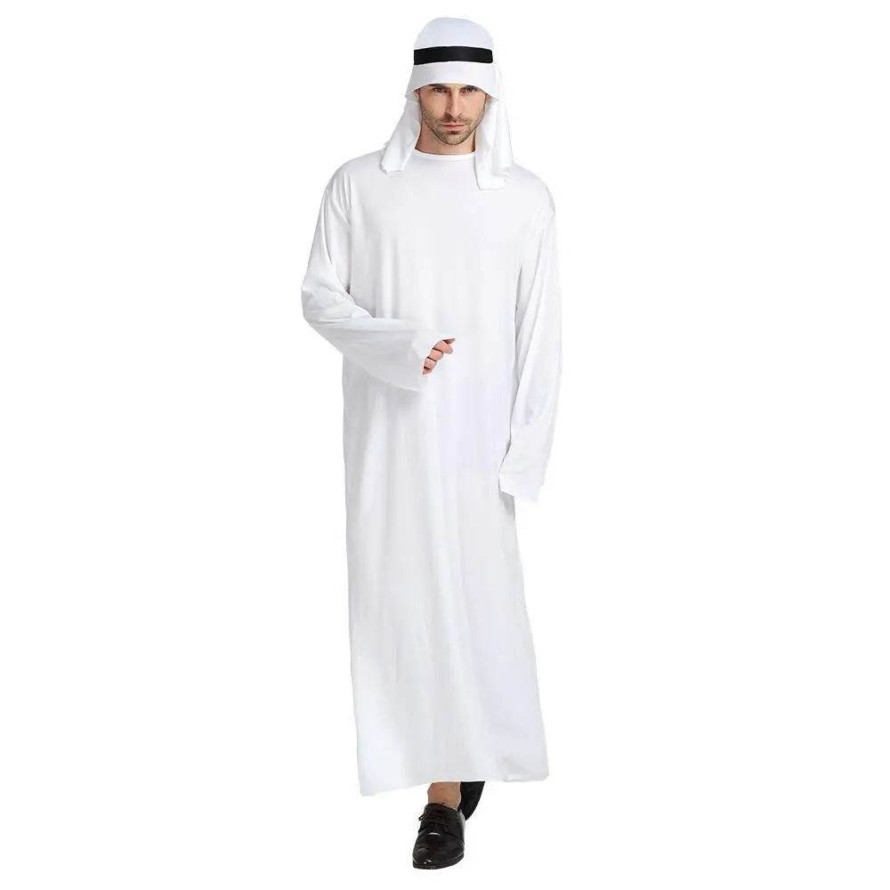 Arab sheik Prince masquerade male pure white Middle East Dubai clothes - zzcosplay