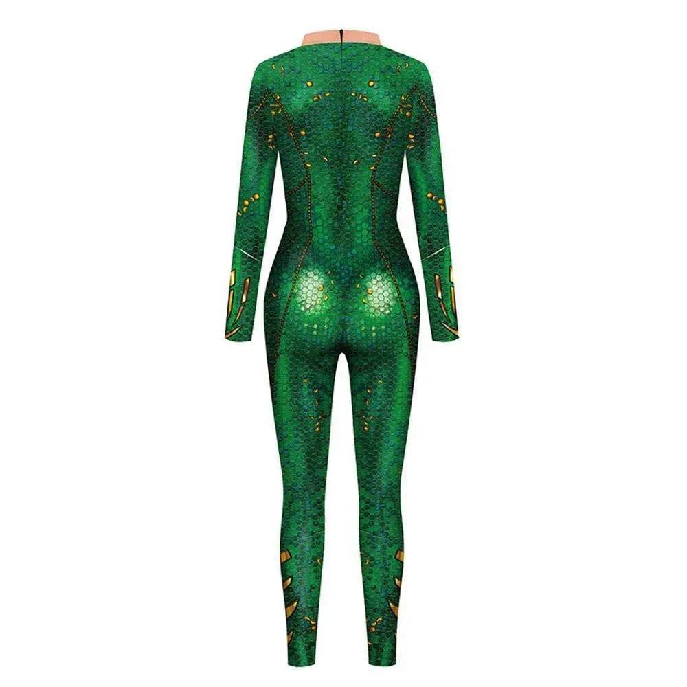 Atlanna Queen Aquaman Cosplay Costume Jumpsuit Halloween Sequined Catsuit Party Zentai - zzcosplay