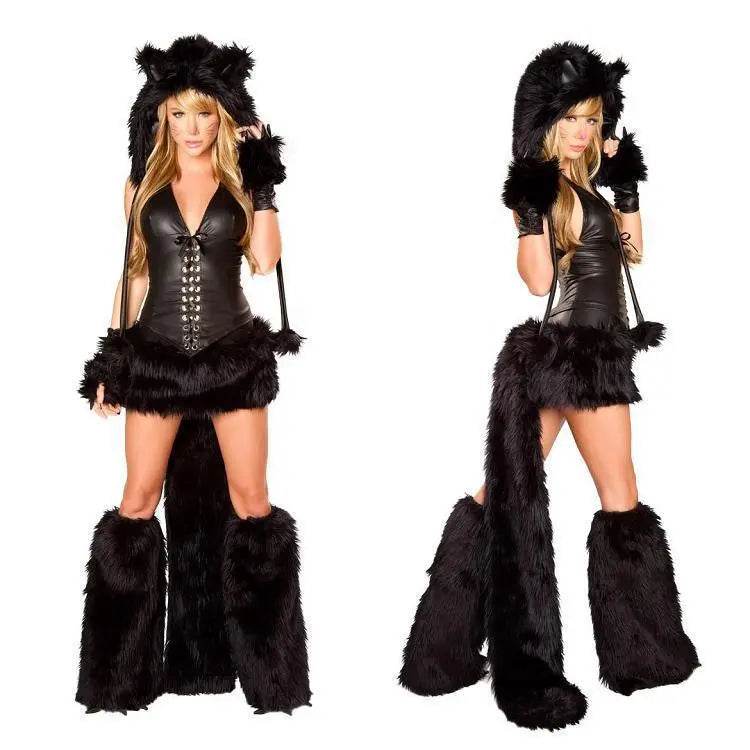 Catwomen Furry Animal Bear Cosplay Costume Halloween Fancy Dress - zzcosplay