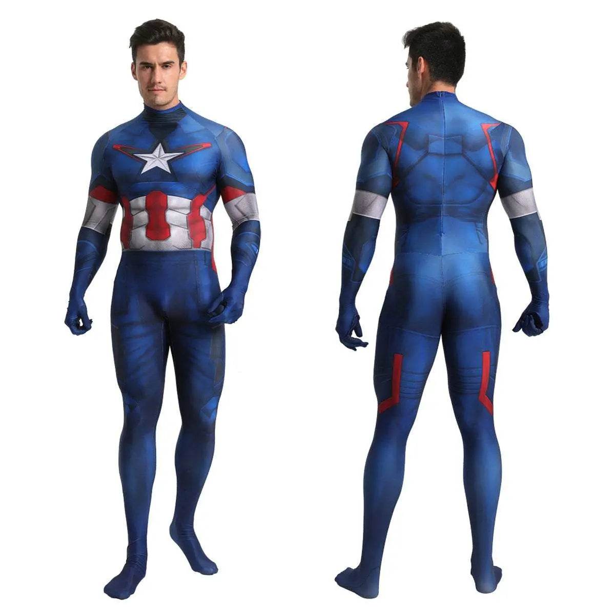 Captain America Outfits Halloween Cosplay Costume Bodysuit - zzcosplay