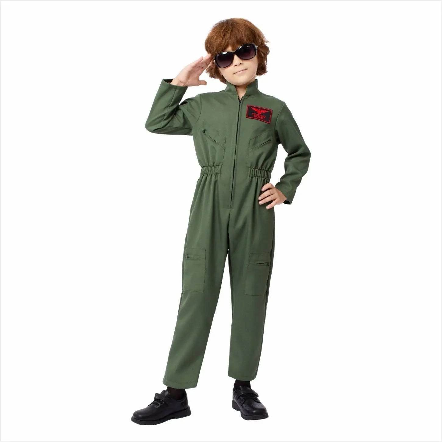 Children's Fighter Pilot Costume Halloween Carnival and Kindergarten Performance Jumpsuit - zzcosplay
