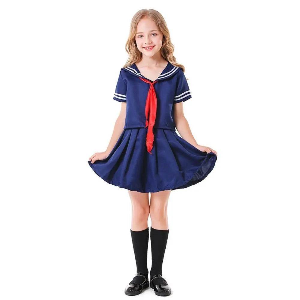 Children's Japanese anime style JK dark blue sailor costume - zzcosplay