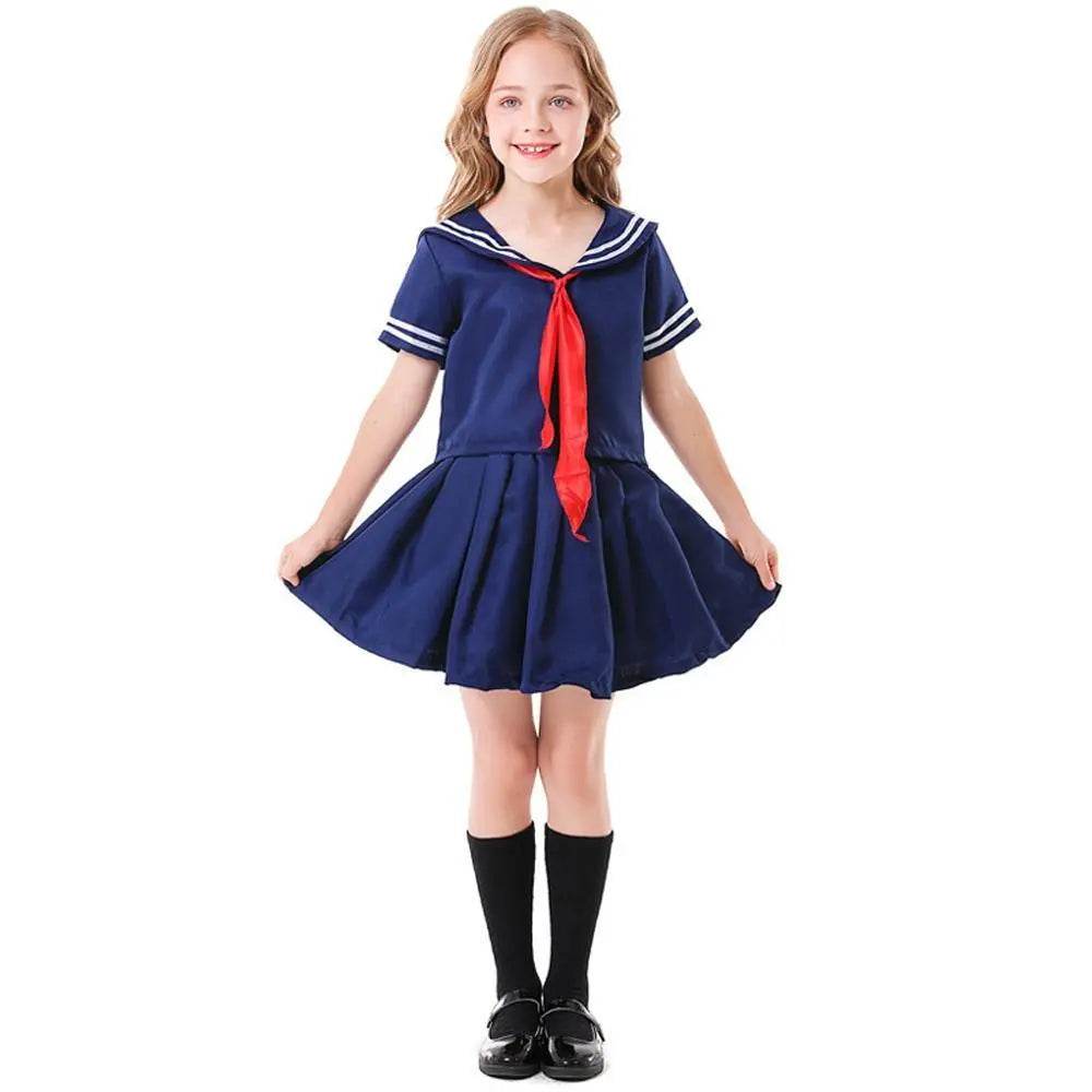 Children's Japanese anime style JK dark blue sailor costume - zzcosplay