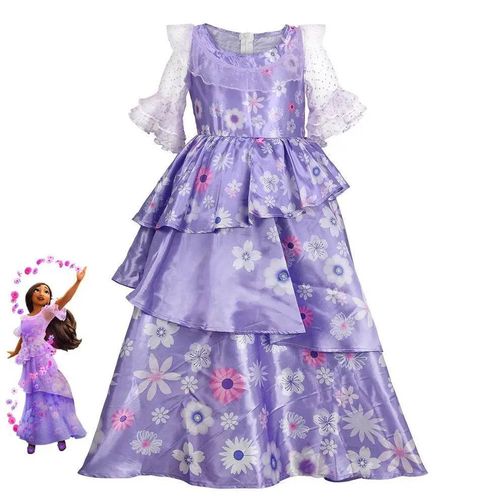 Encanto Isabella Costume Purple Dresses Cosplay for Adult Kids - zzcosplay