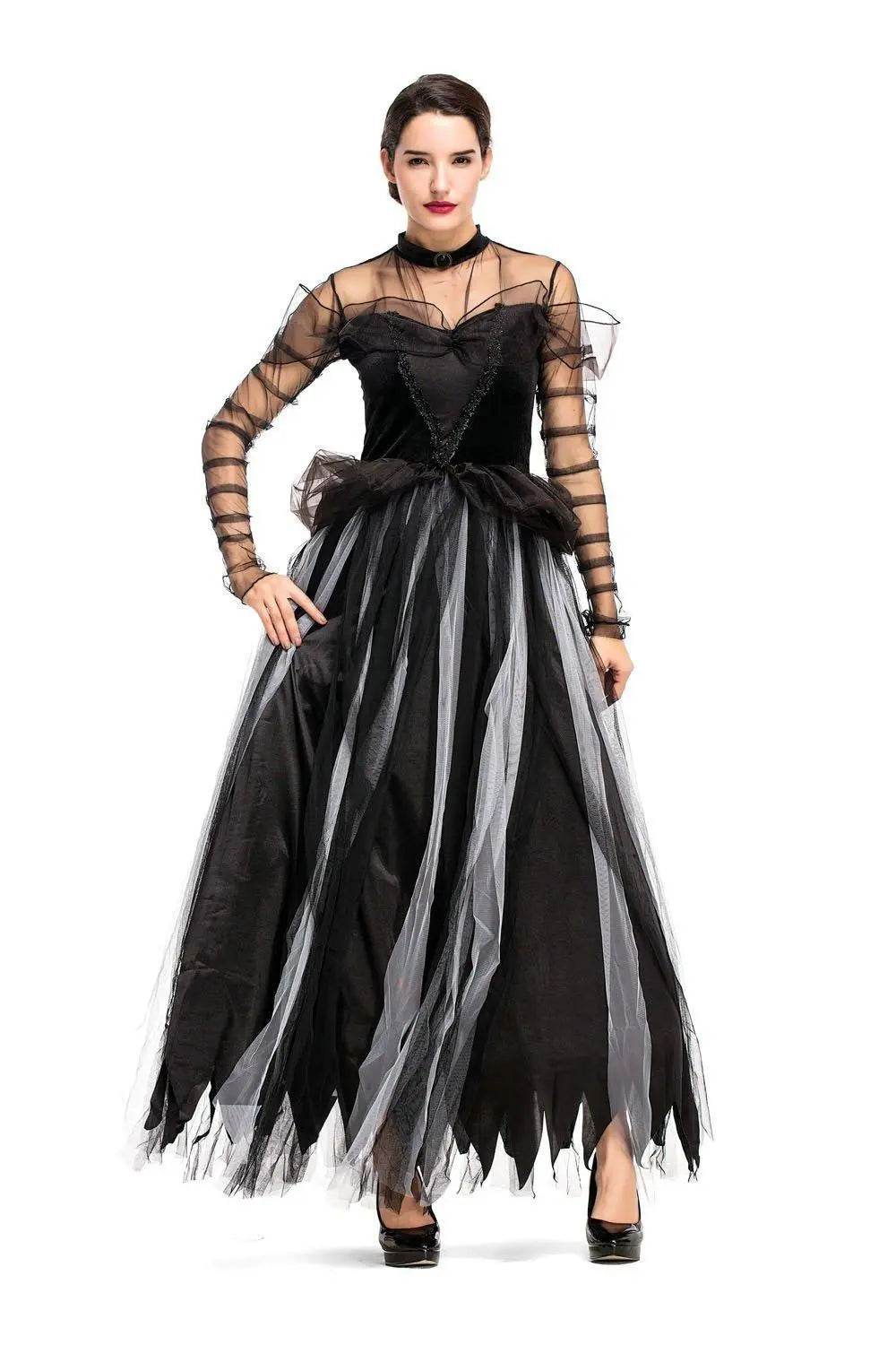 Fairy Tale Black Swan Cos Witch Cos Costume for Halloween Party Prom - zzcosplay