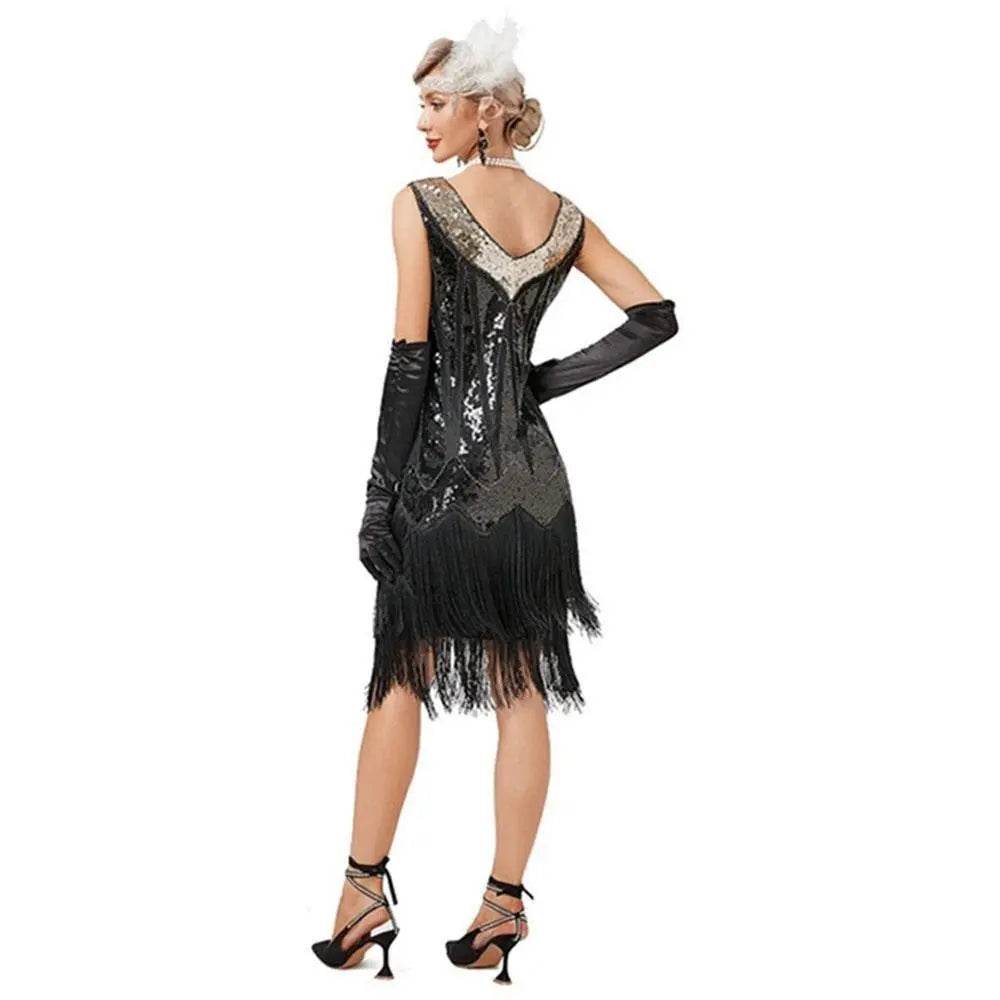 Gatsby 1920s Party Fringe Flapper Dress Retro Costume - zzcosplay