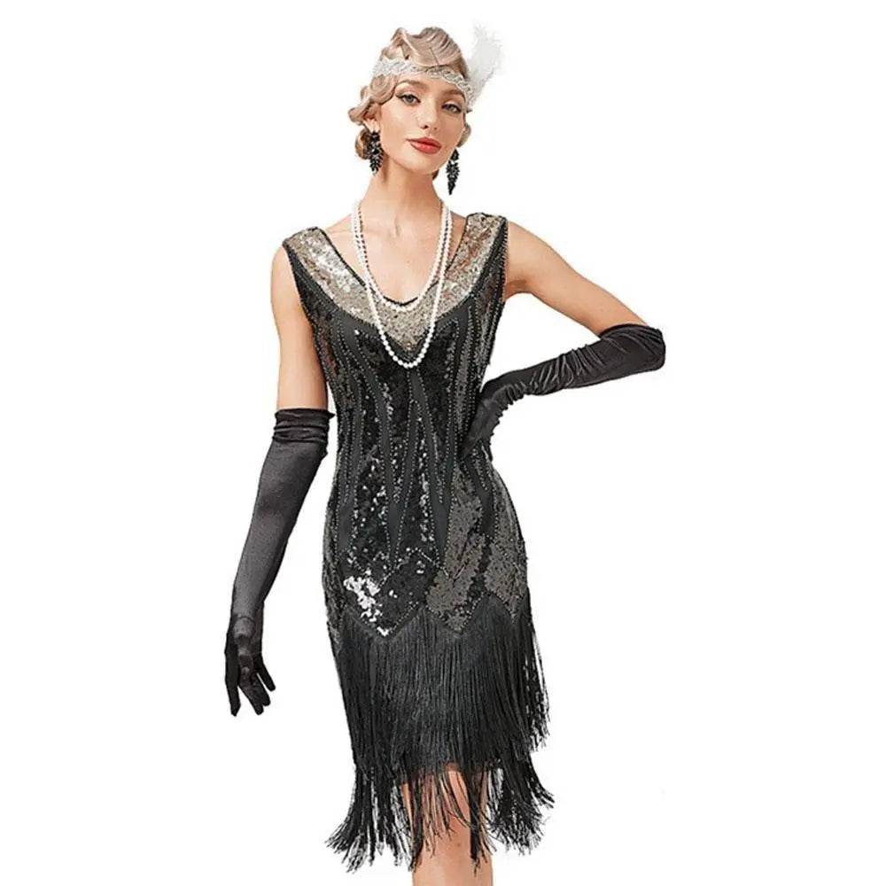 Gatsby 1920s Party Fringe Flapper Dress Retro Costume - zzcosplay