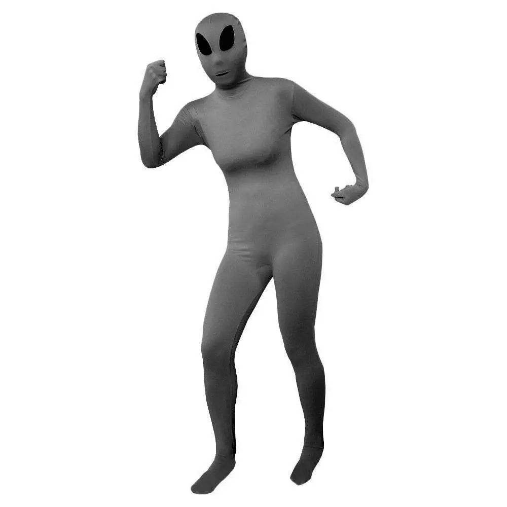 Gray ET Aliens Lycra Spandex Bodysuit Zentai Suit Catsuit Costume - zzcosplay