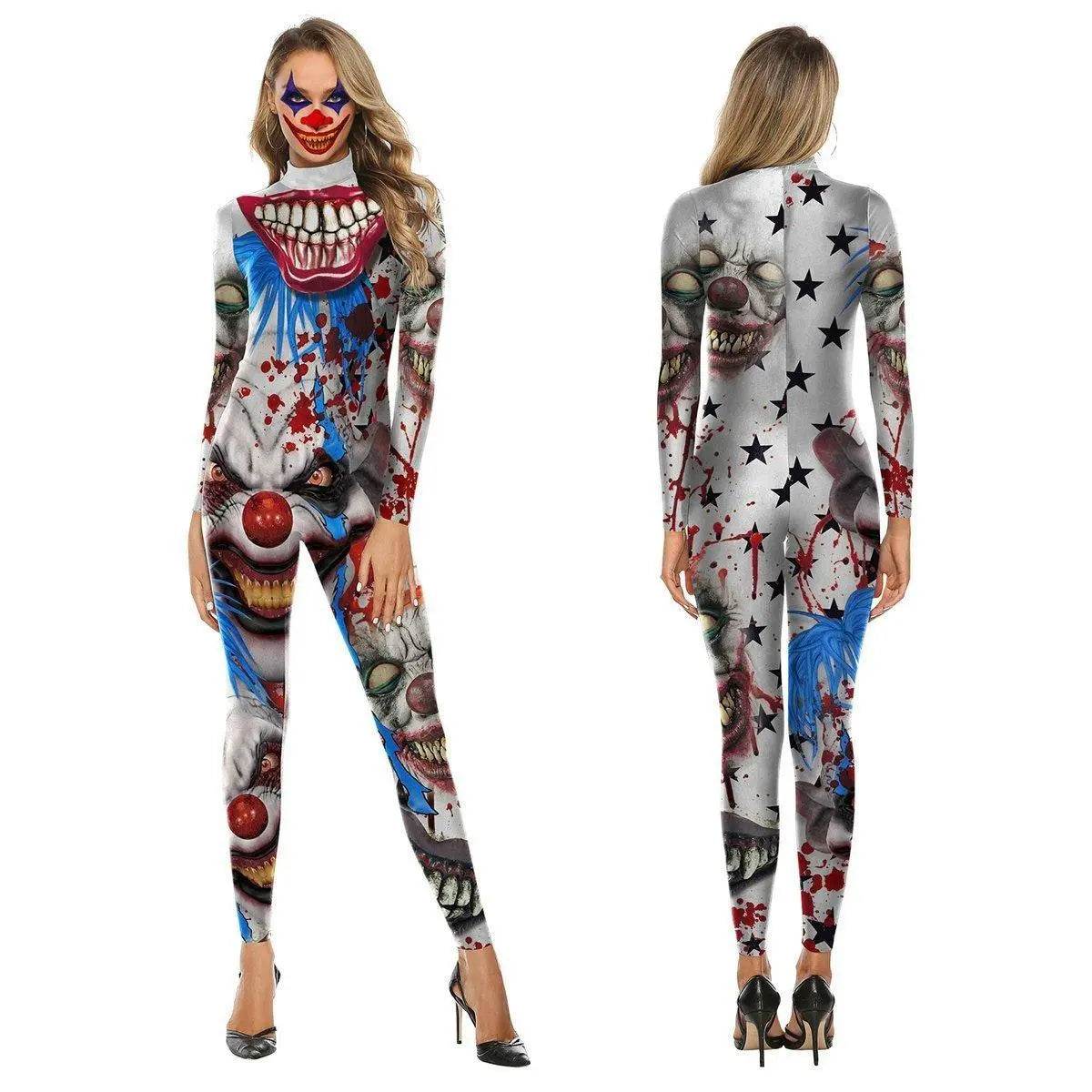 Halloween Adult Street Show Clown Cosplay Costume Polyester Bodysuit - zzcosplay