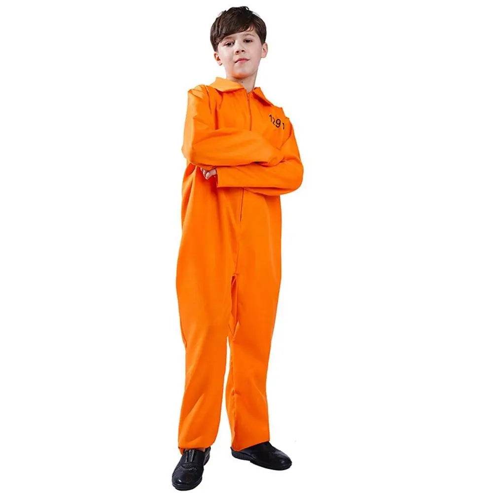Halloween Boy's Costumes Prisoner Stage Performance Jumpsuit Cosplay Costume - zzcosplay