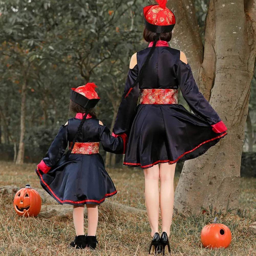 Halloween Qing Dynasty zombie cosplay costumes for Mom and Me - zzcosplay