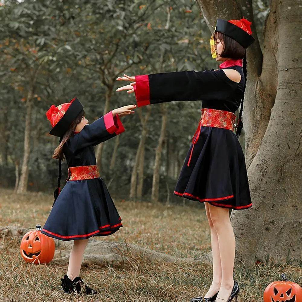 Halloween Qing Dynasty zombie cosplay costumes for Mom and Me - zzcosplay