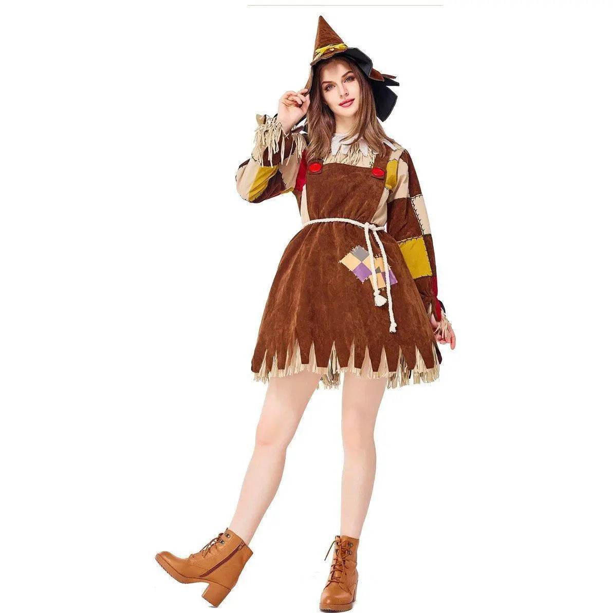Halloween The Wizard of OZ Scarecrow Dress Cosplay Costume for Women - zzcosplay