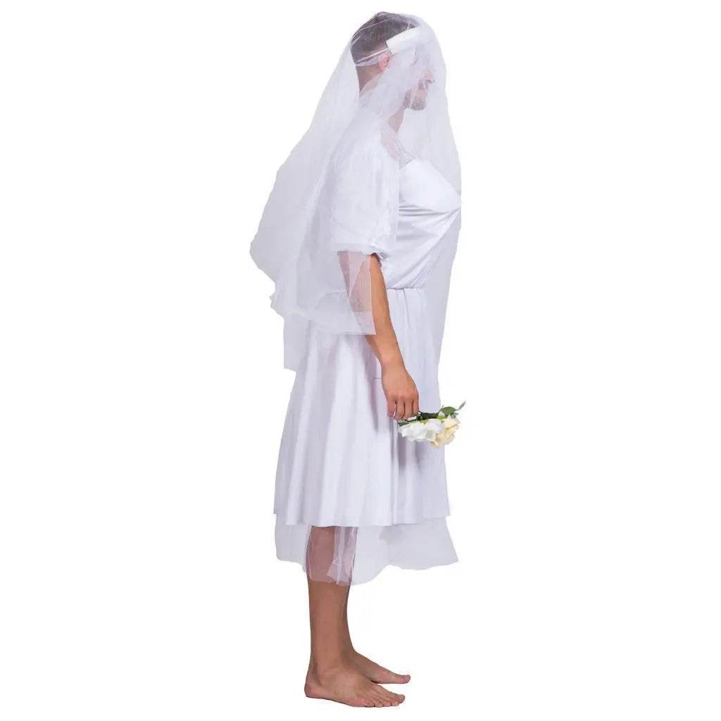 Halloween Wedding Dress Costumes White Bride Funny Party Adult Wedding Suit Party Outift for Men - zzcosplay