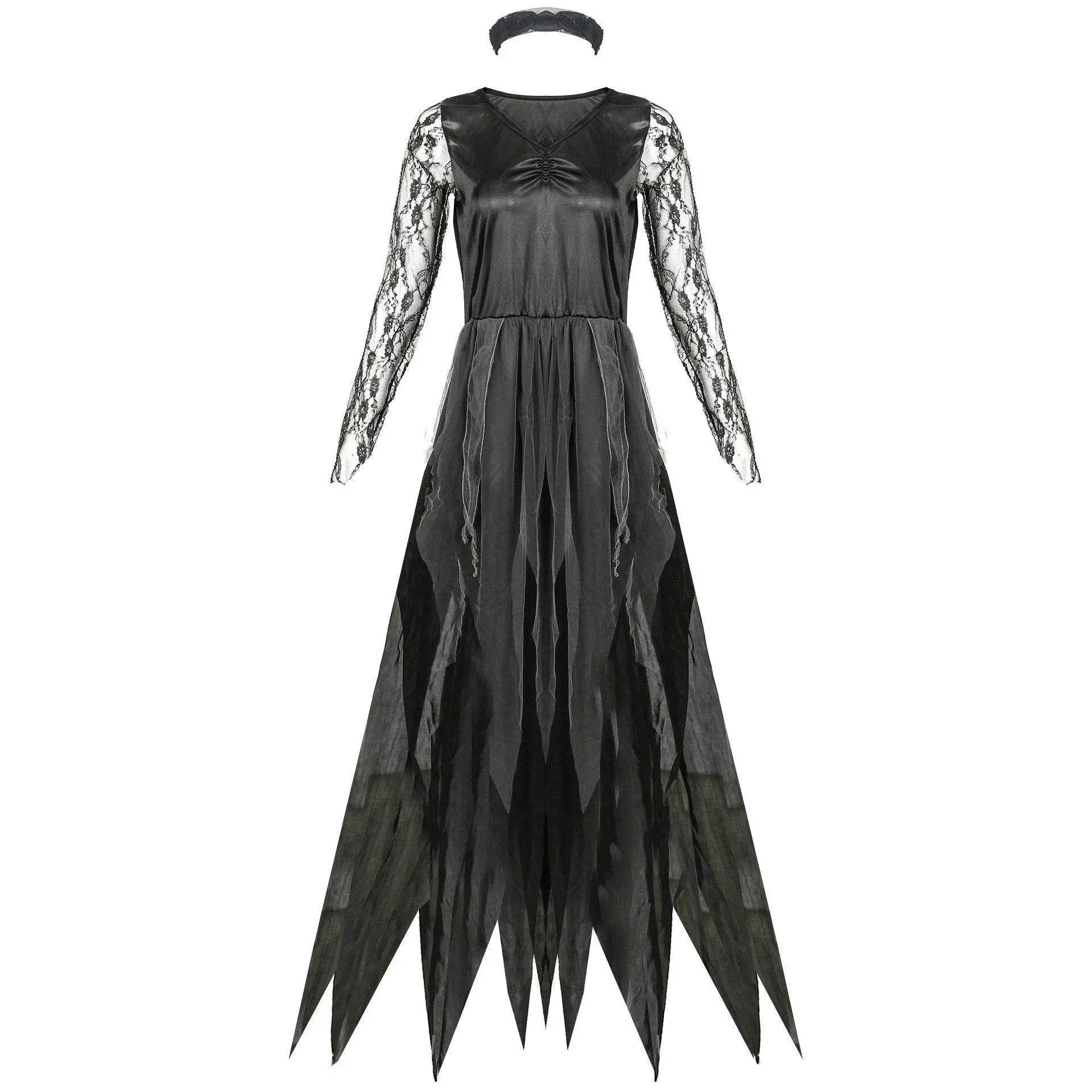 Halloween vampire dress gauze ghost bride costume cosplay stage play female zombie dress uniform - zzcosplay