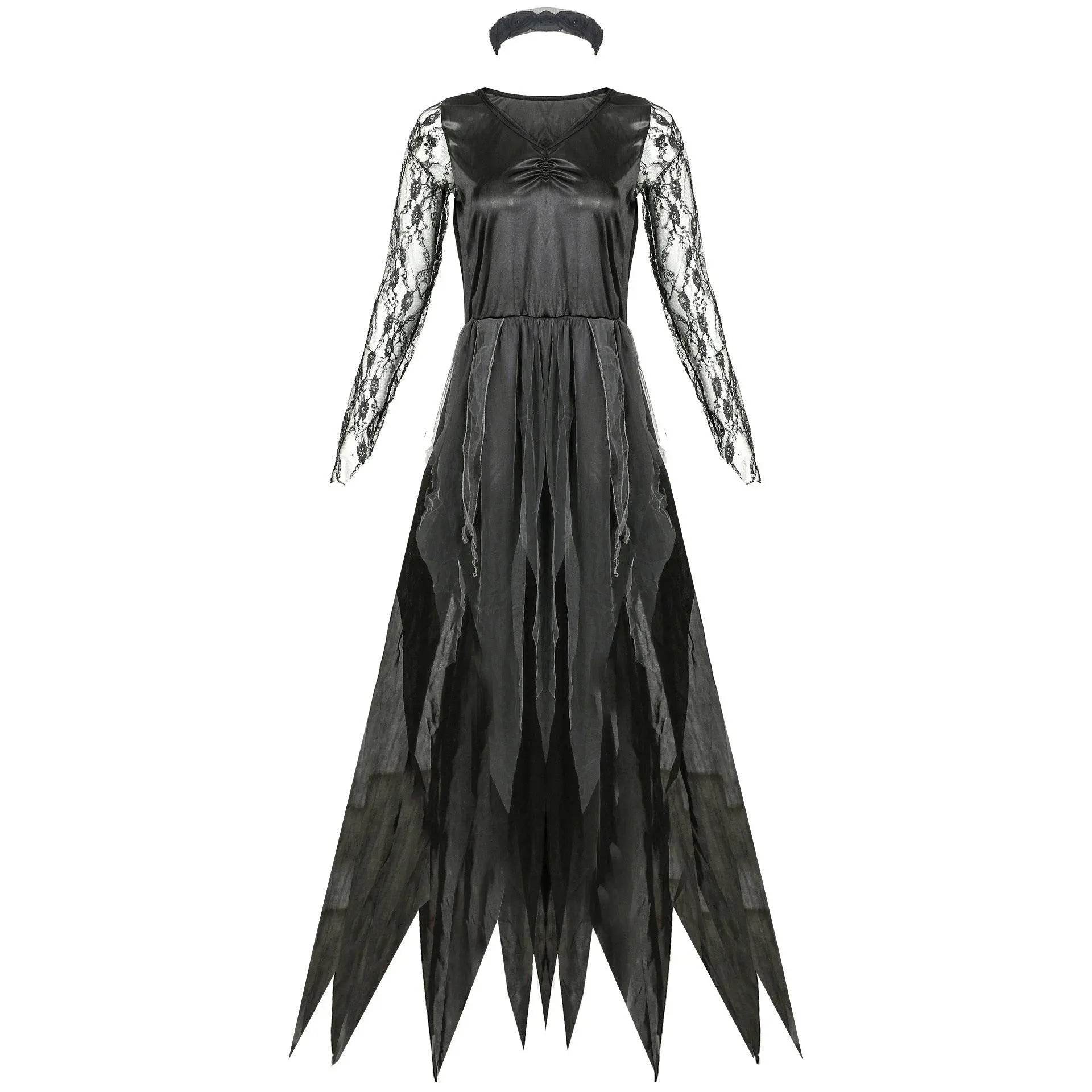 Halloween vampire dress gauze ghost bride costume cosplay stage play female zombie dress uniform - zzcosplay